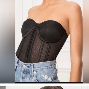 superdown black mesh corset top